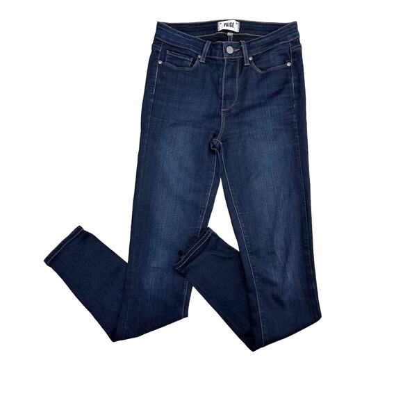 Paige Hoxton Ultra Skinny Jeans Women's 26 Blue Mid Rise Mona DNM521 Dark Wash - Picture 1 of 11